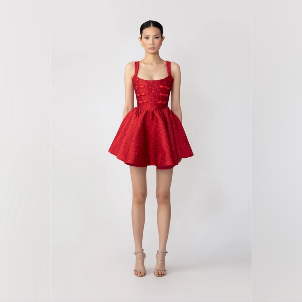 Sau Lee Red Corset Dress